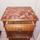 Louis XVI style bedside with marble top and carved door