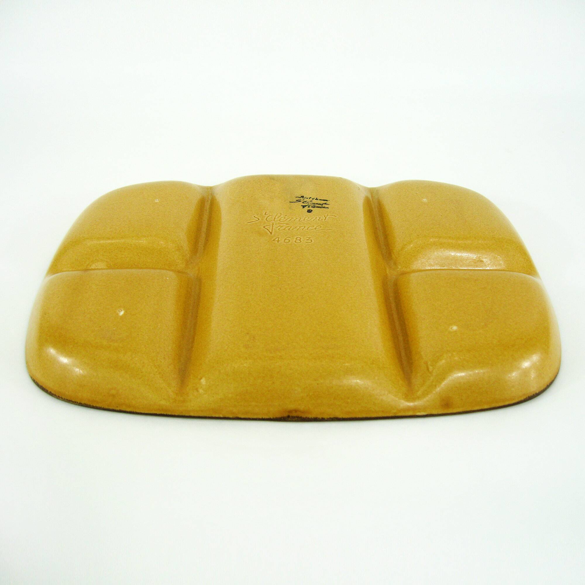 Ceramic compartmentalized dish - St-Clément France - vintage 70s