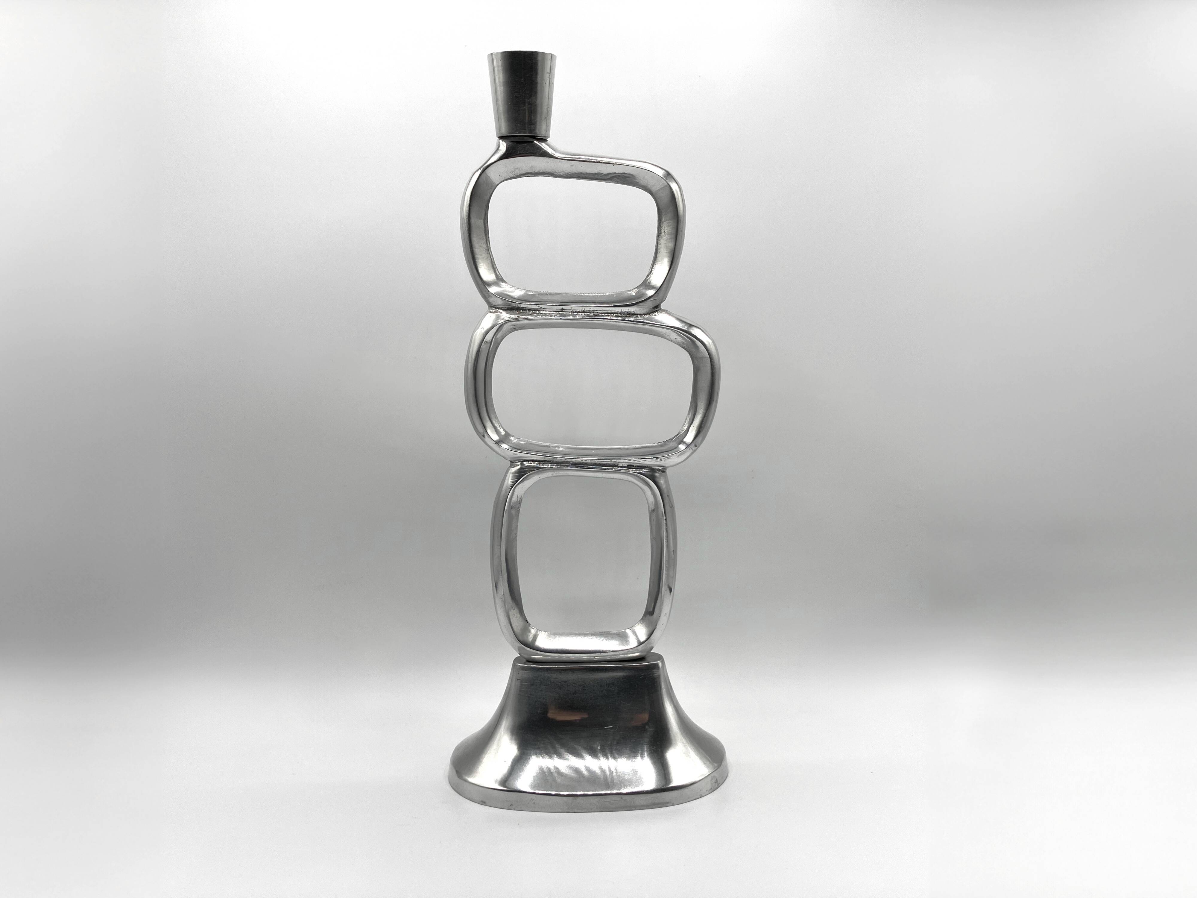 Modernist cast aluminum candle holder • 1980