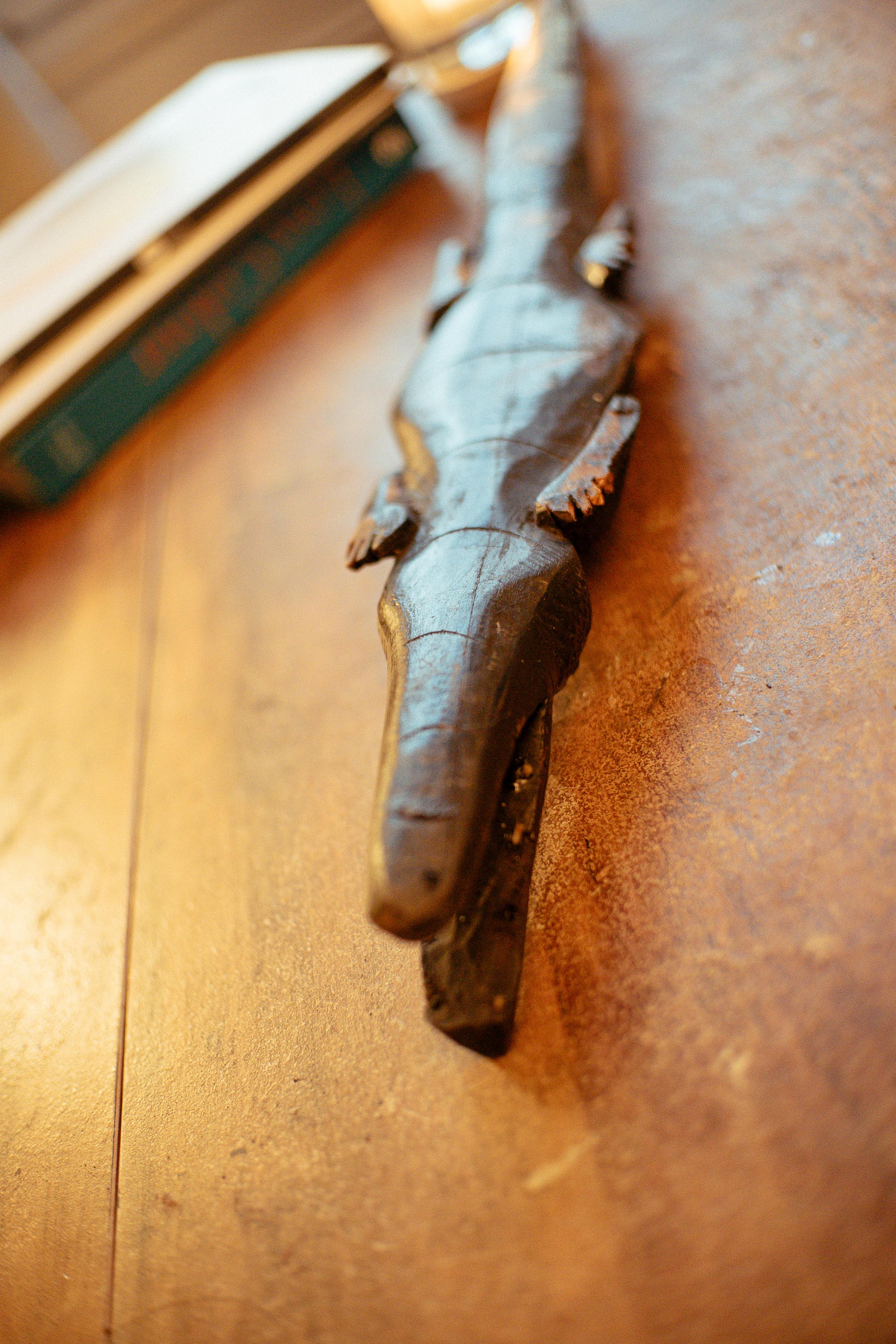 Crocodile sculpture in ebony early twentieth century