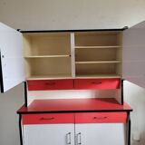 Vintage red and white formica sideboard