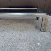 1970s smoked glass chrome coffee table