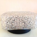 Plafonnier carré en verre pointes de diamants par RZB Leuchten, années 60-70