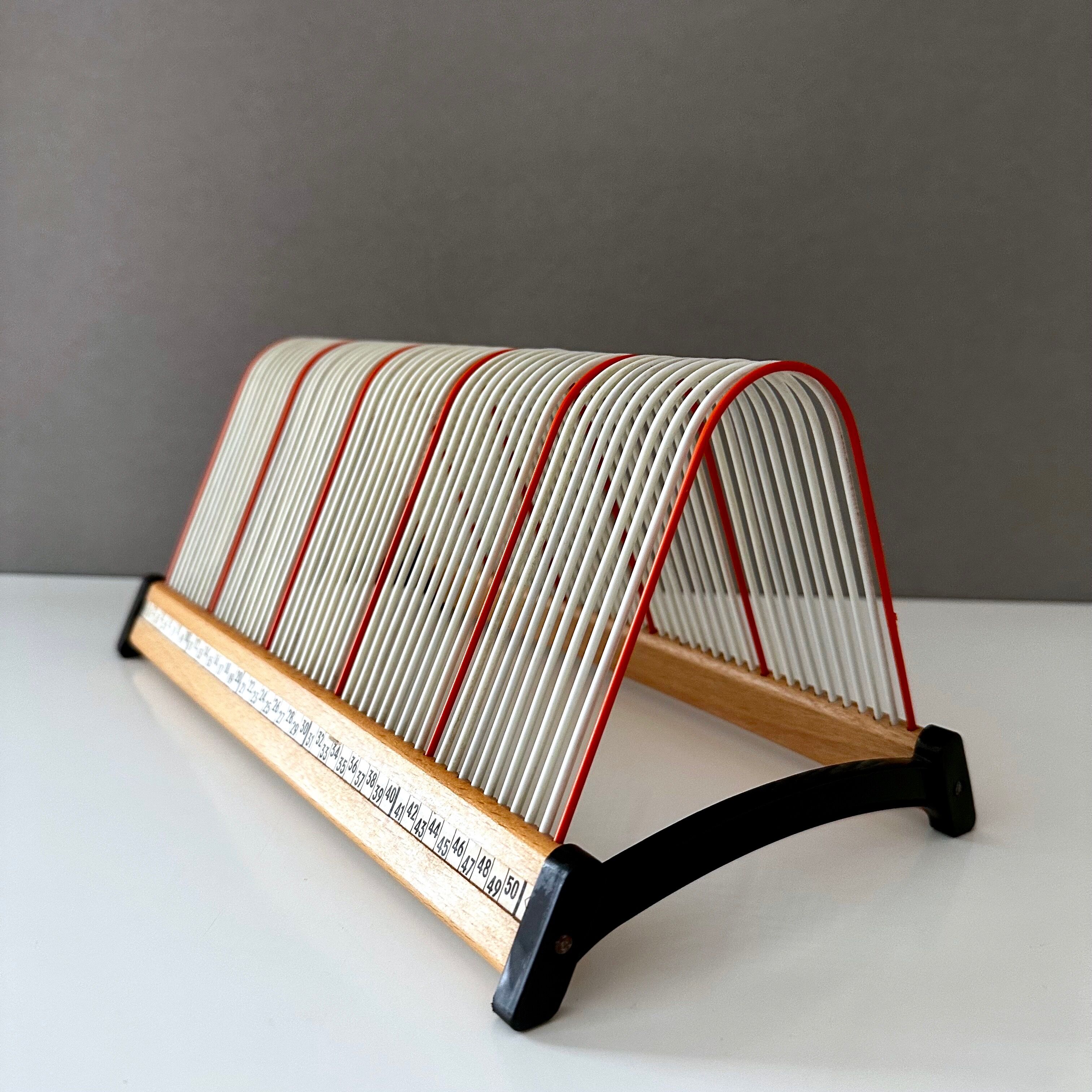 Vintage record stand, vinyl record holder, Plattofix Germany