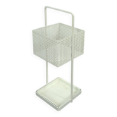 White metal vintage umbrella holder, umbrella stand