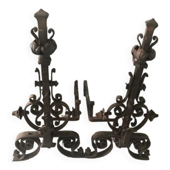 Wrought iron chenets