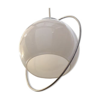 White opaline art deco hanging