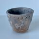 Signed ceramic pot with plant decoration