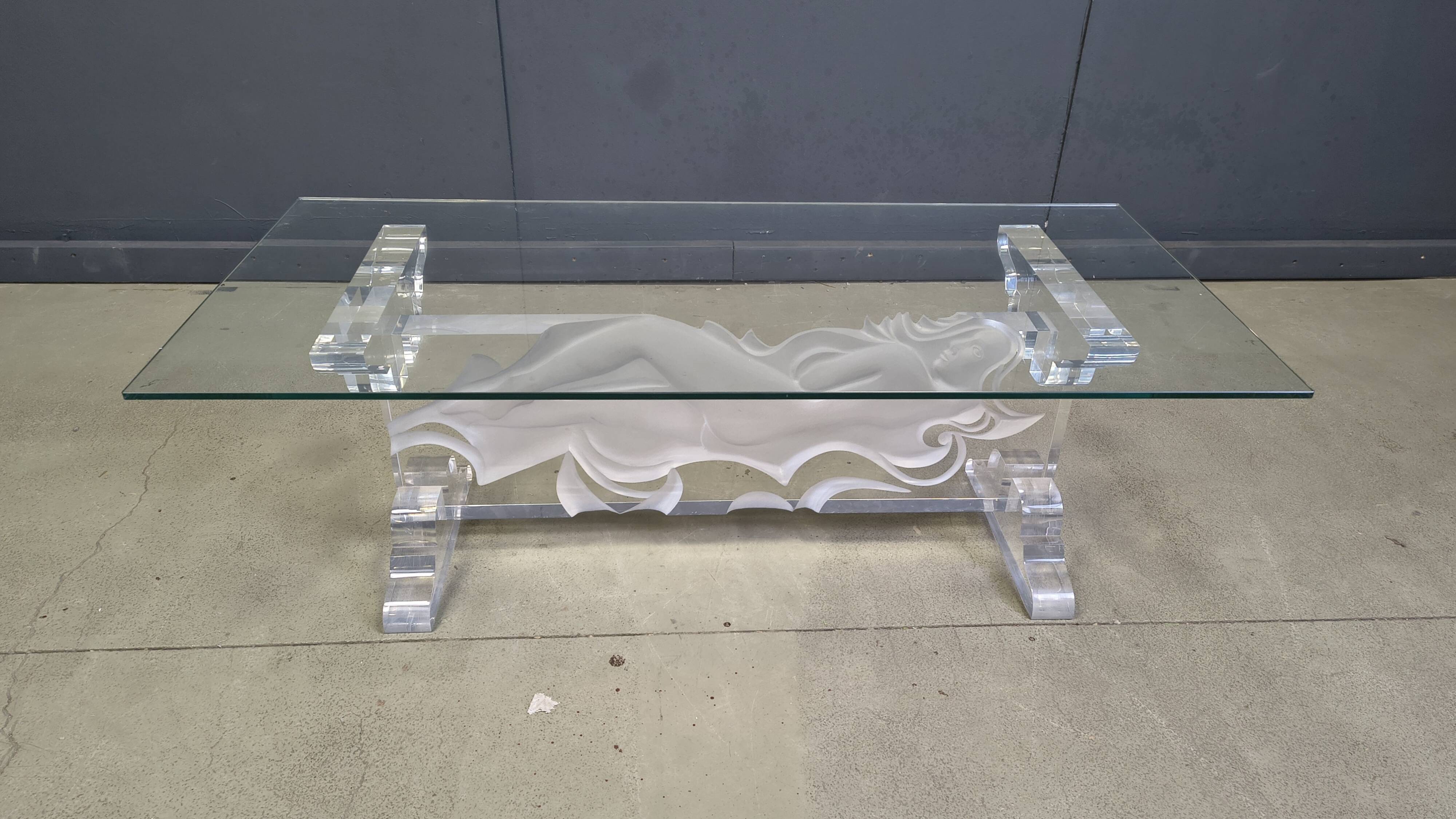 Acrylic coffee table by Fabian Art, 1980s