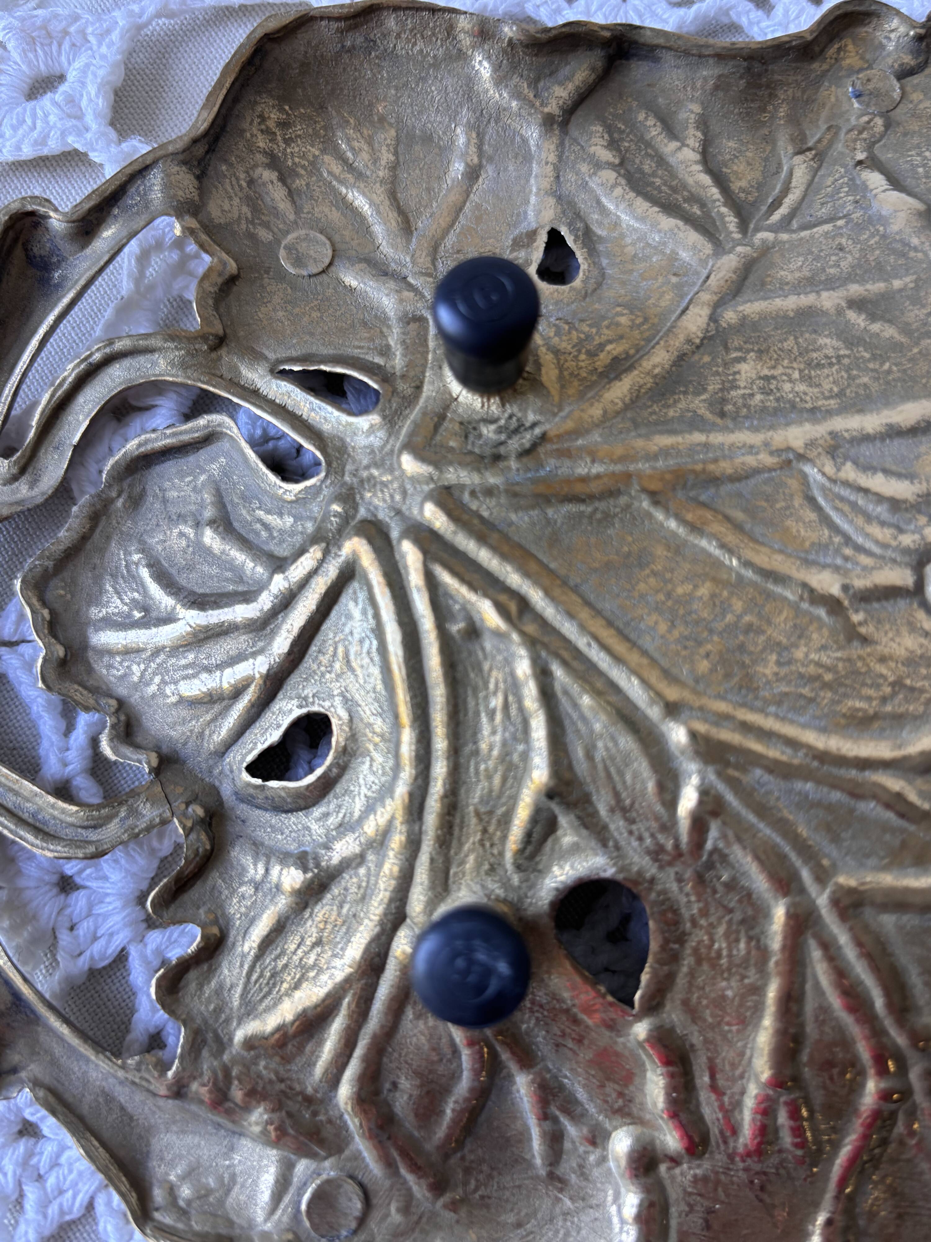 Brass catchall - leaves and branches, Art Nouveau style