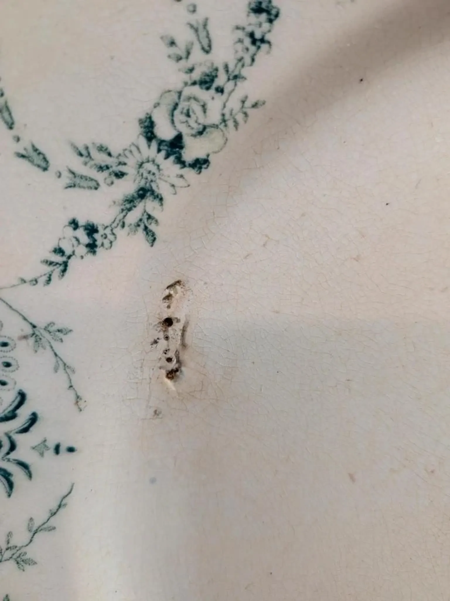 Flat plate made of ironstone Lunéville – Garland model – Antique