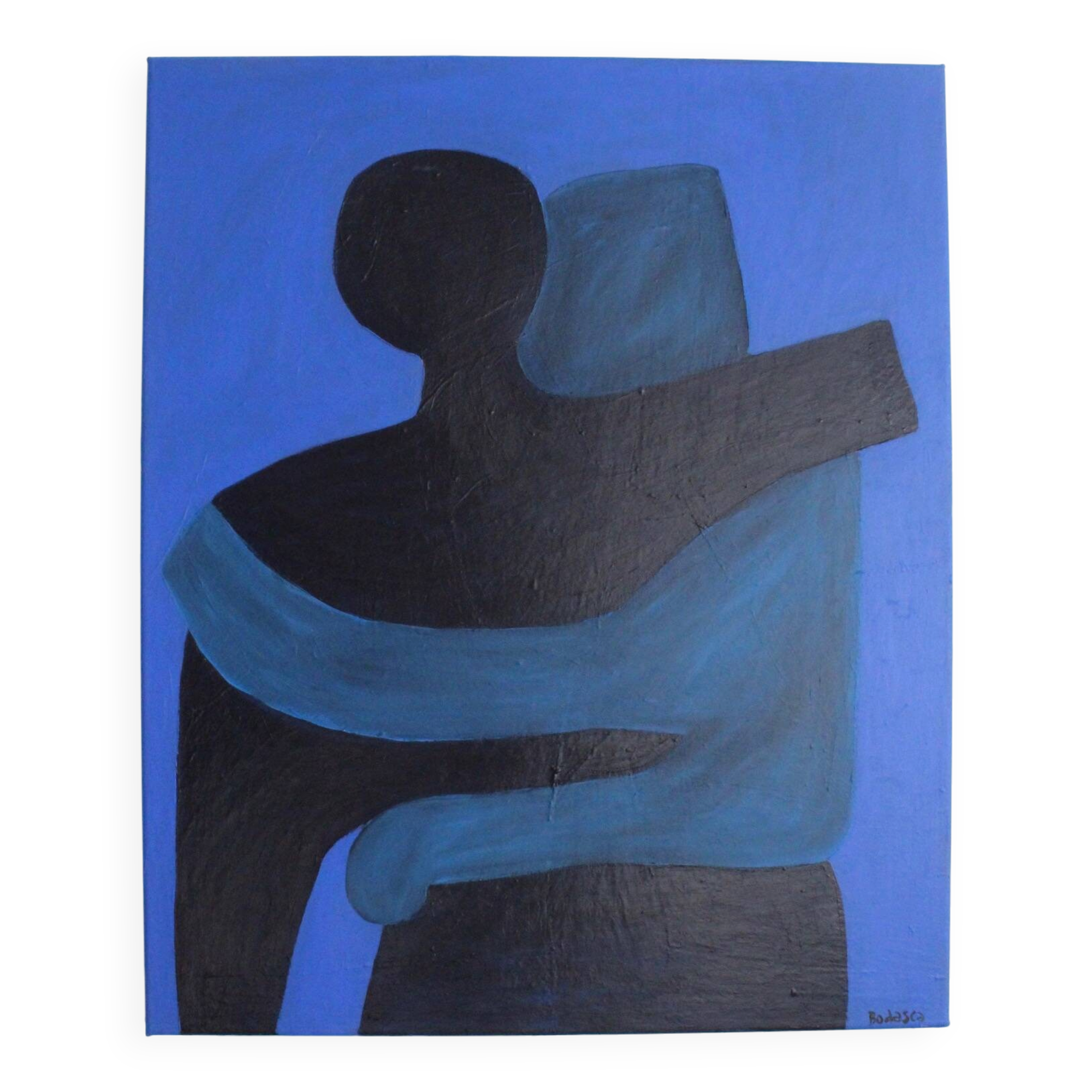 Abstrait figuratif contemporain "Can i hold you" 100x81cm