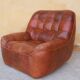 Brown vintage leather armchair