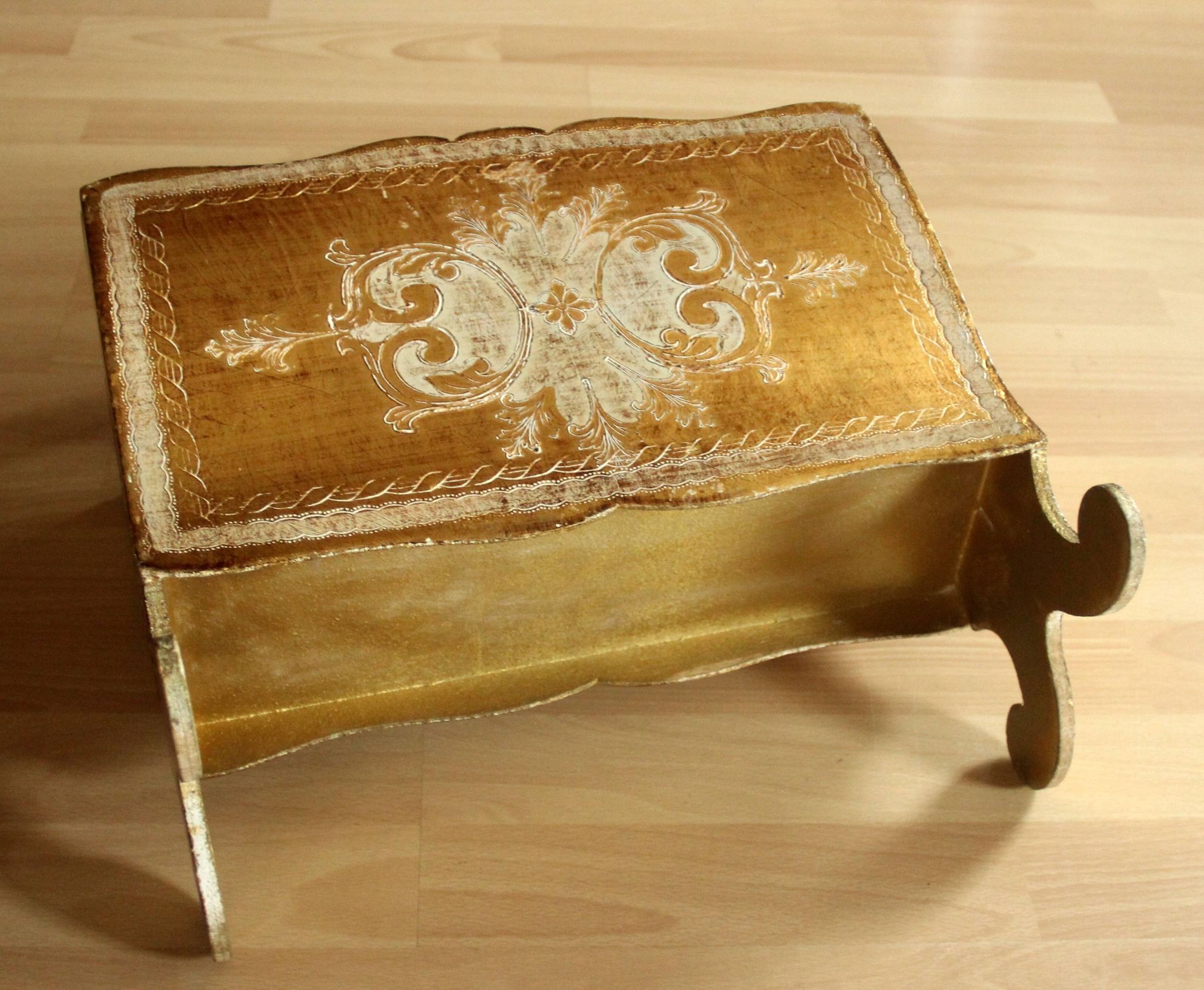 1950s - florentine wooden magazine rack - Vintage - made in Italy