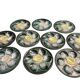 Set of 10 Saint Clément oyster barbotine plates circa 1940