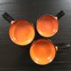 Lot 3 poêlons orange et noir