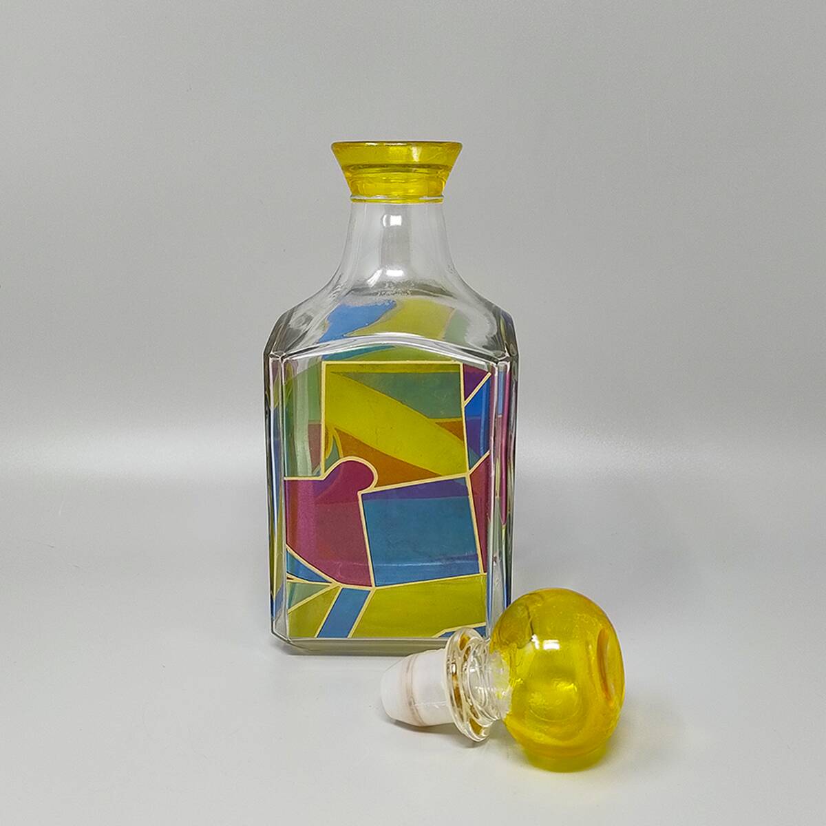 1970s Stunning Decanter or Decorative Bottle by Luigi Bormioli. Made in Ita