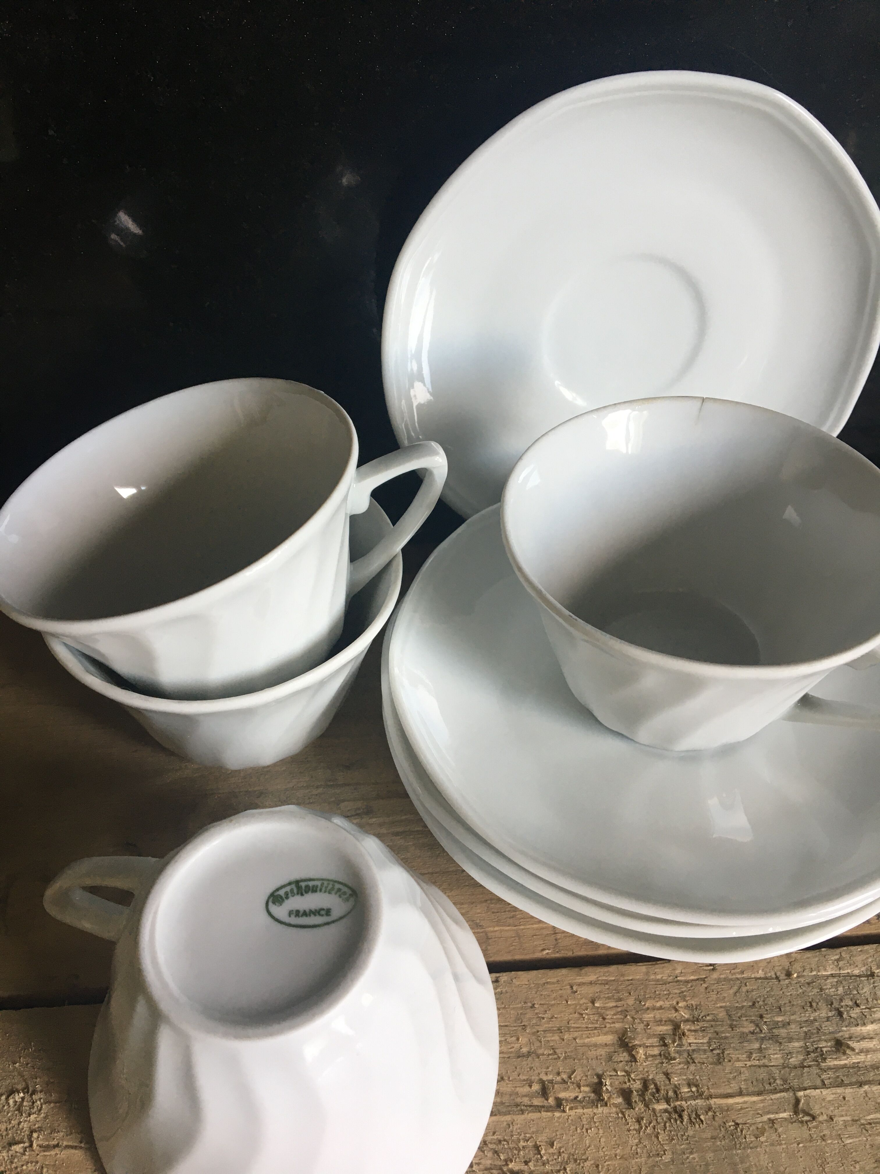 4 cups Deshoulières porcelain