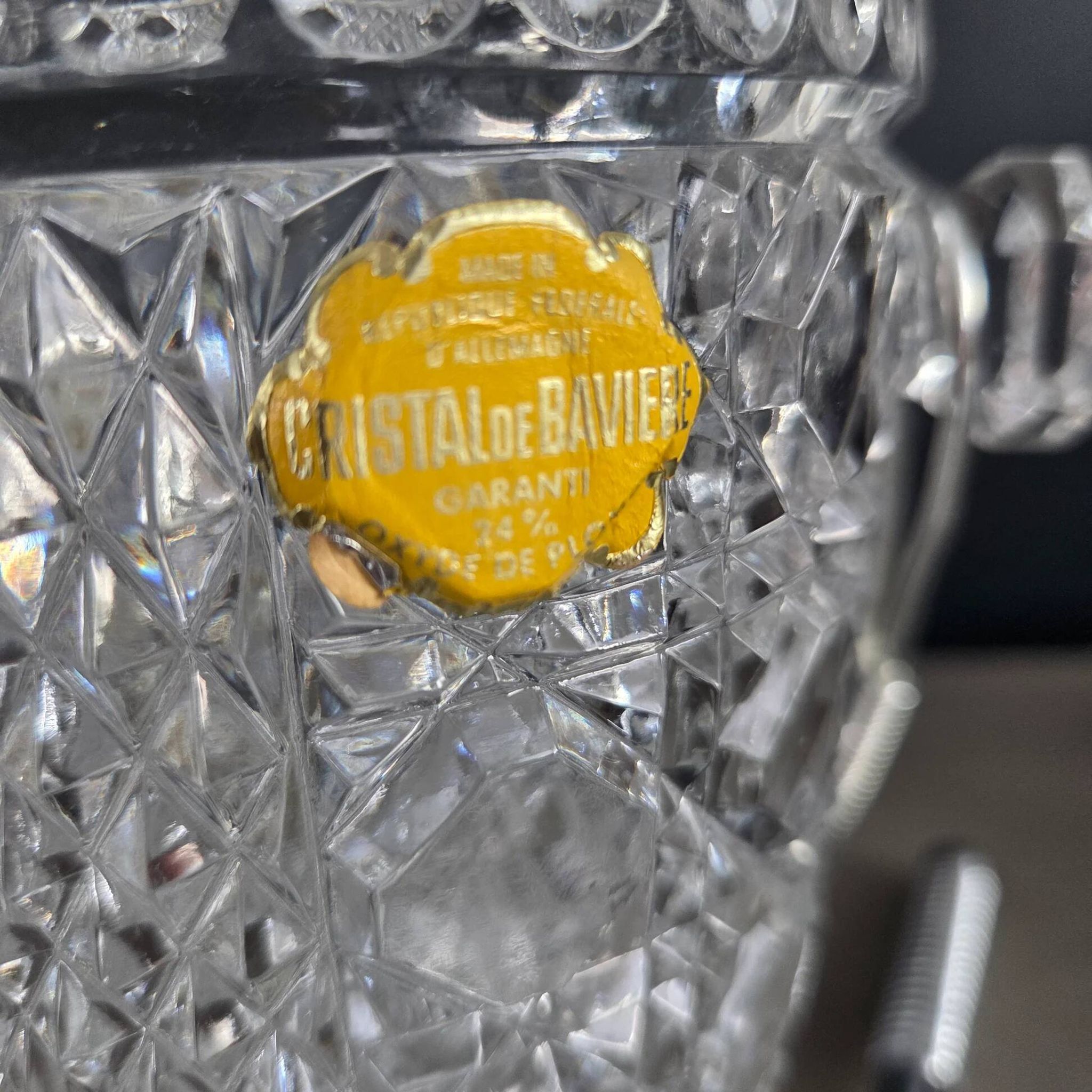 Seau à glace en cristal de Bavière avec cuillère à glaçons