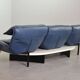 Vico Magistretti Canapé 3 places flexible Cassina en cuir bleu « Veranda », Italie