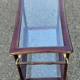 Vintage glass and rosewood Lacca style serving trolley