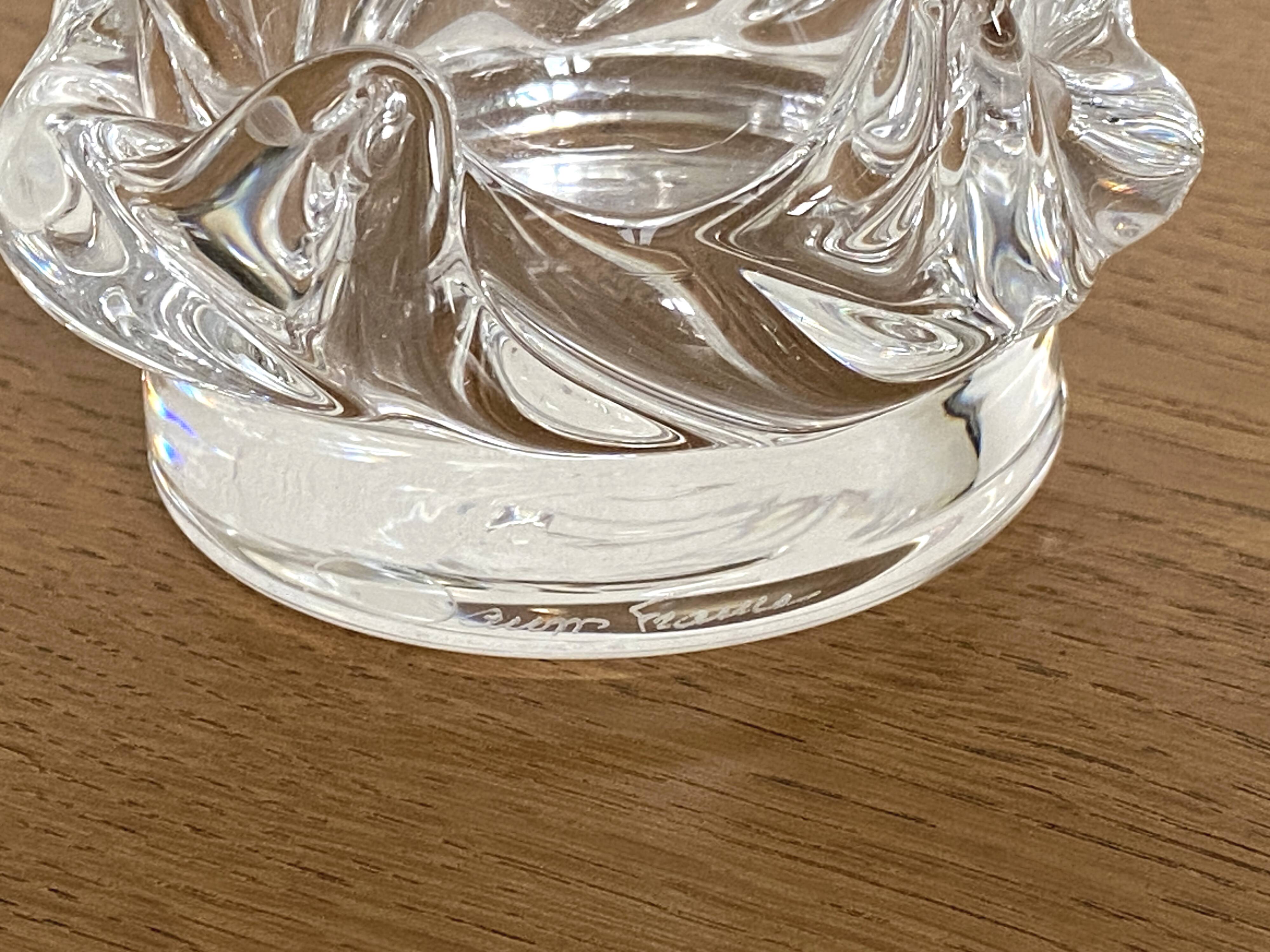 Daum France crystal vase, Sorcy model, signed