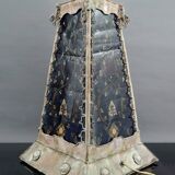 Moorish style lamp in patinated copper and painted glass, France, Mid-Century