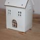 White and gold ceramic house lantern – Christmas light decoration