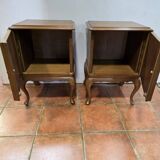 Pair of vintage 1960s oak bedside tables