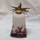 Glass paste wall light, bronze swallows