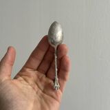 Set of 10 small silver metal spoons