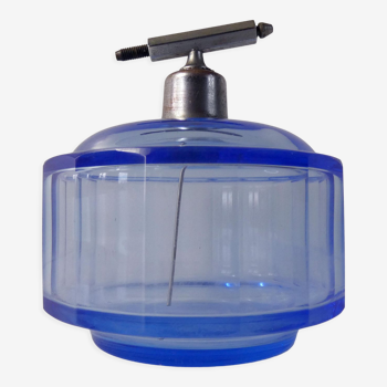 Ancien siphon en verre bleu