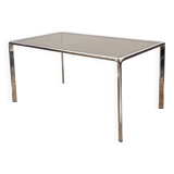 Table à manger années 70 itaienne verre fumé