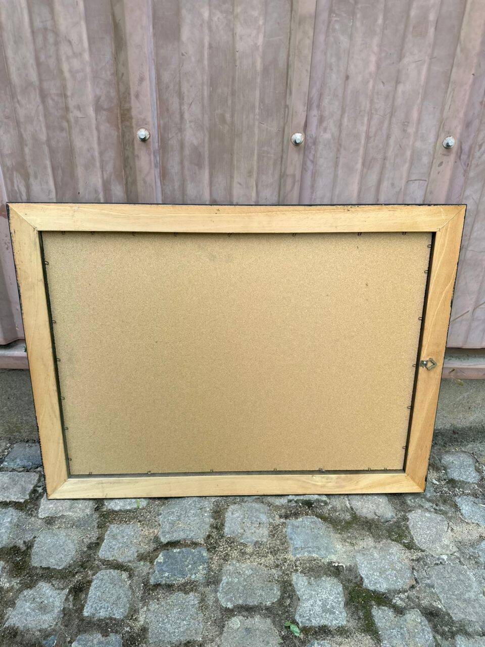 Miroir vintage biseauté doré Mid-Century 80x60cm