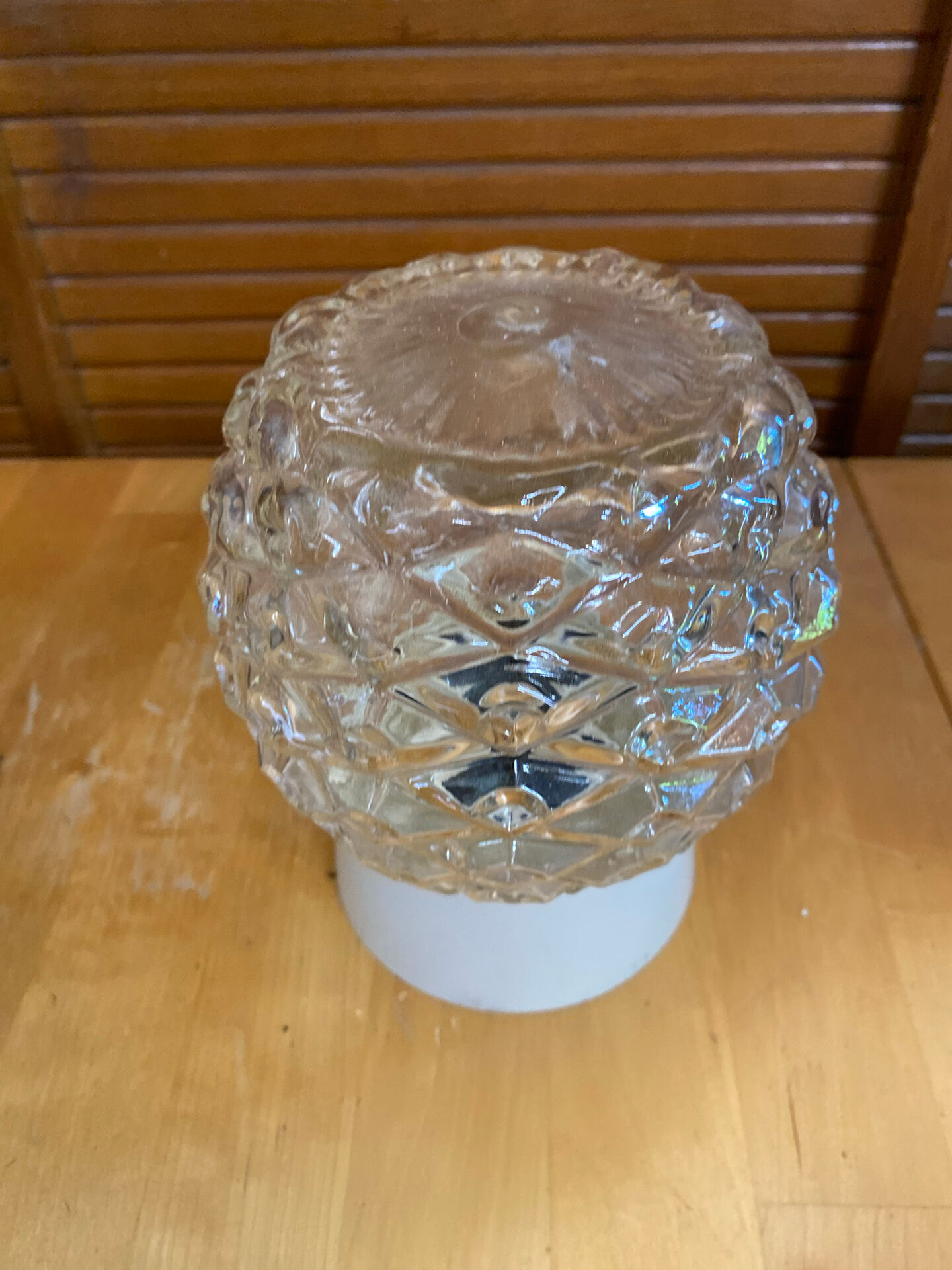 Vintage corodex ceiling light moulded glass + white bakelite support