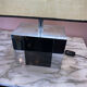 Metal lamp, black plexiglass and its original shade.