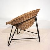 Set of 2 wicker pod chairs from the 60s