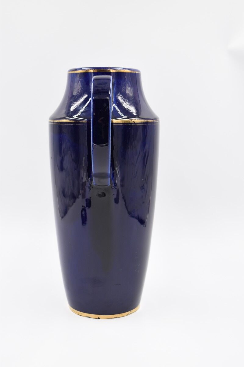 Large ceramic art deco vase by Odyv blue sèvres