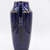 Large ceramic art deco vase by Odyv blue sèvres