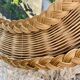 50s woven wicker mirror