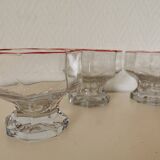 set of 4 ice cream cups, transparent glass dessert, octagon shape
