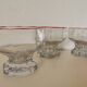 set of 4 ice cream cups, transparent glass dessert, octagon shape