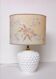 Lampe abat-jour fleurs séchées pied céramique blanche