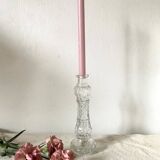 Bougeoir en verre vintage