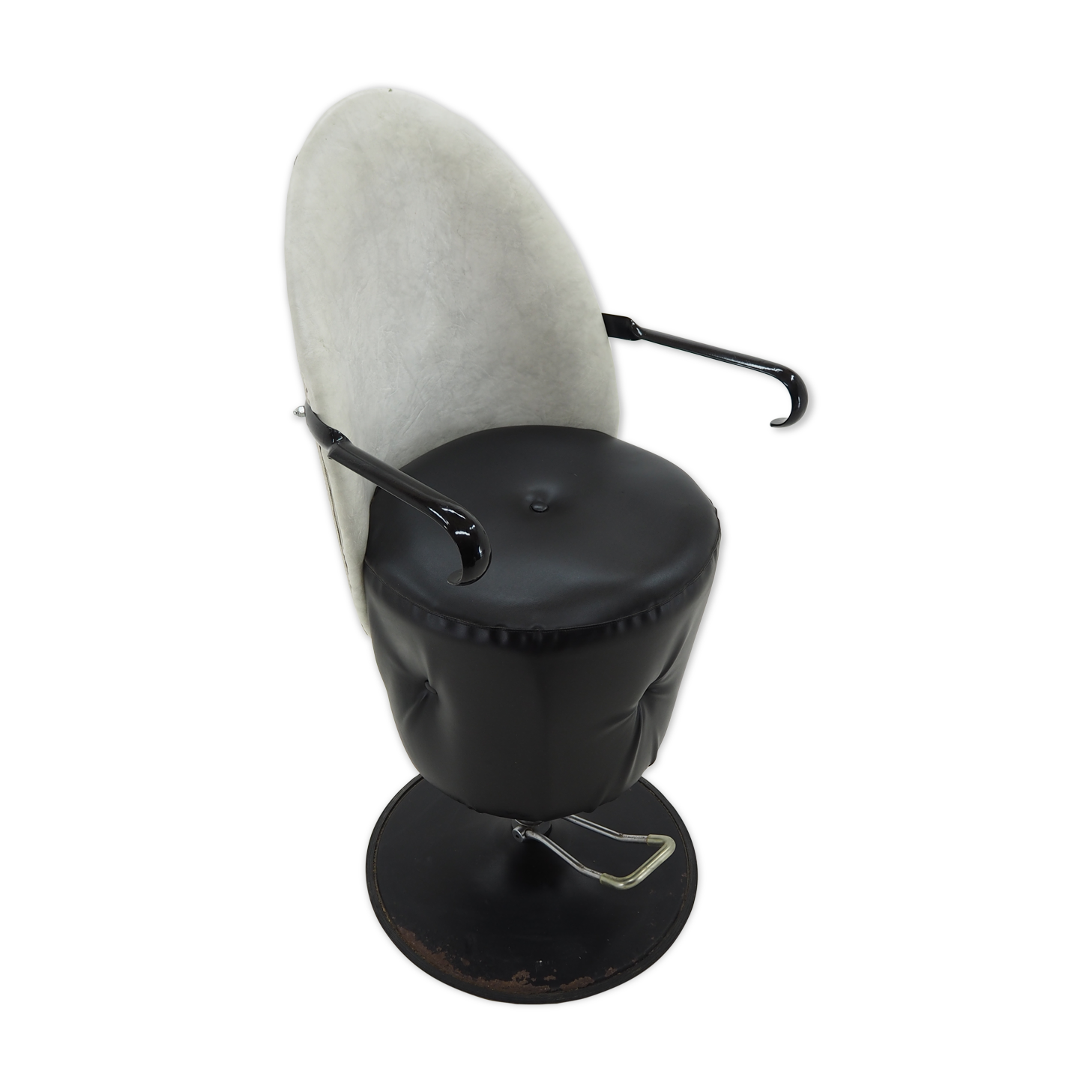 Midcentury adjustable hairdresser swivel armchair, 1970