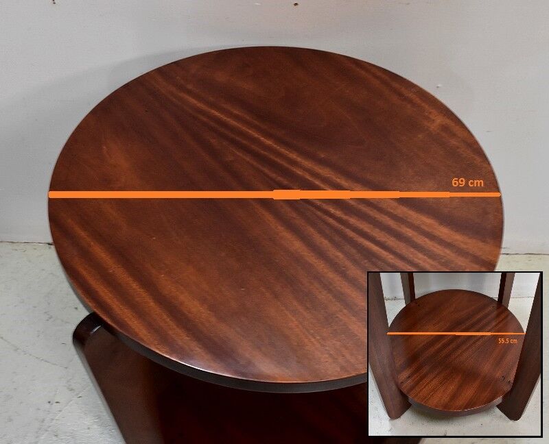 Table de salon art déco, en acajou massif – 1920 / 1930