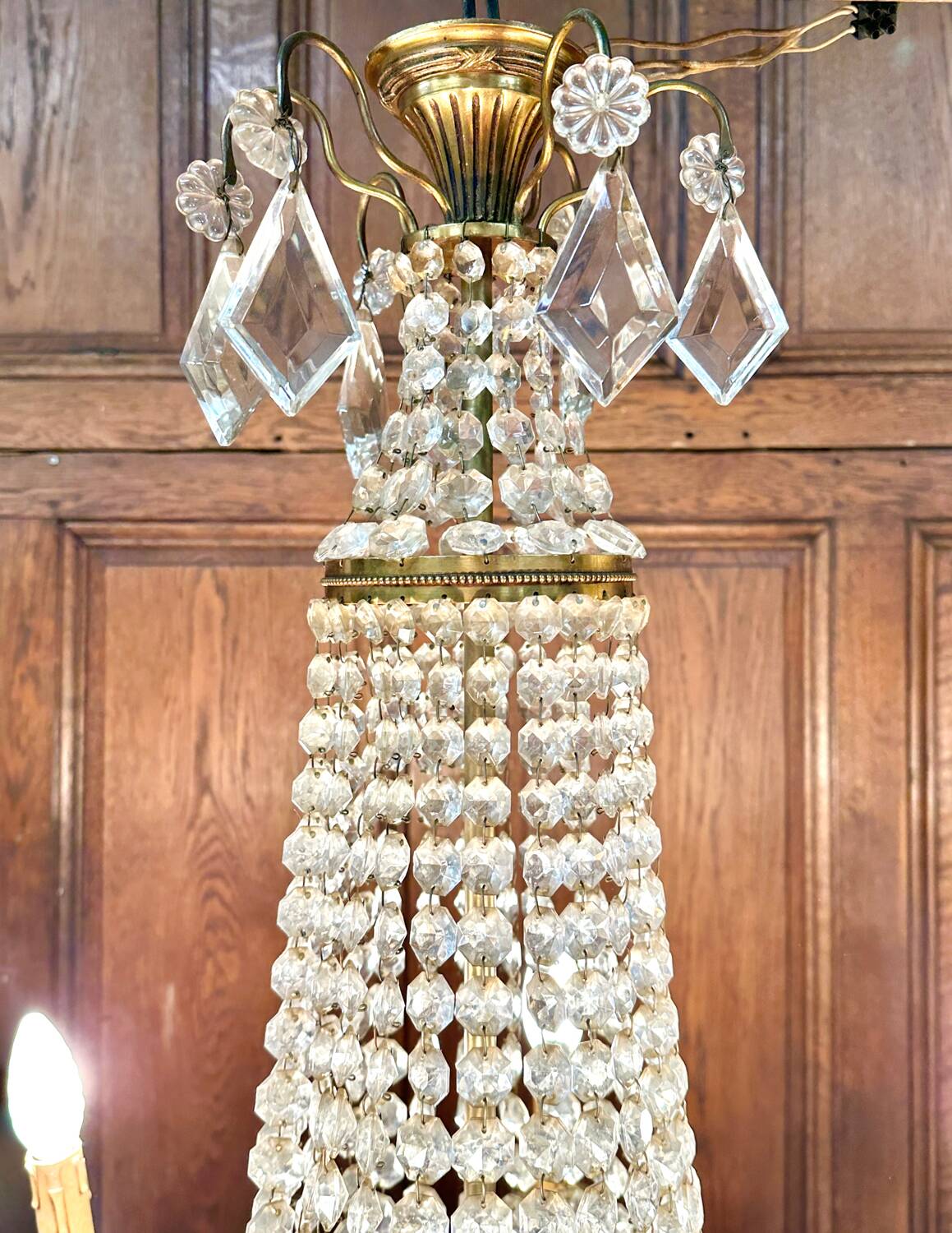 Louis XVI style hot air balloon chandelier with tassels