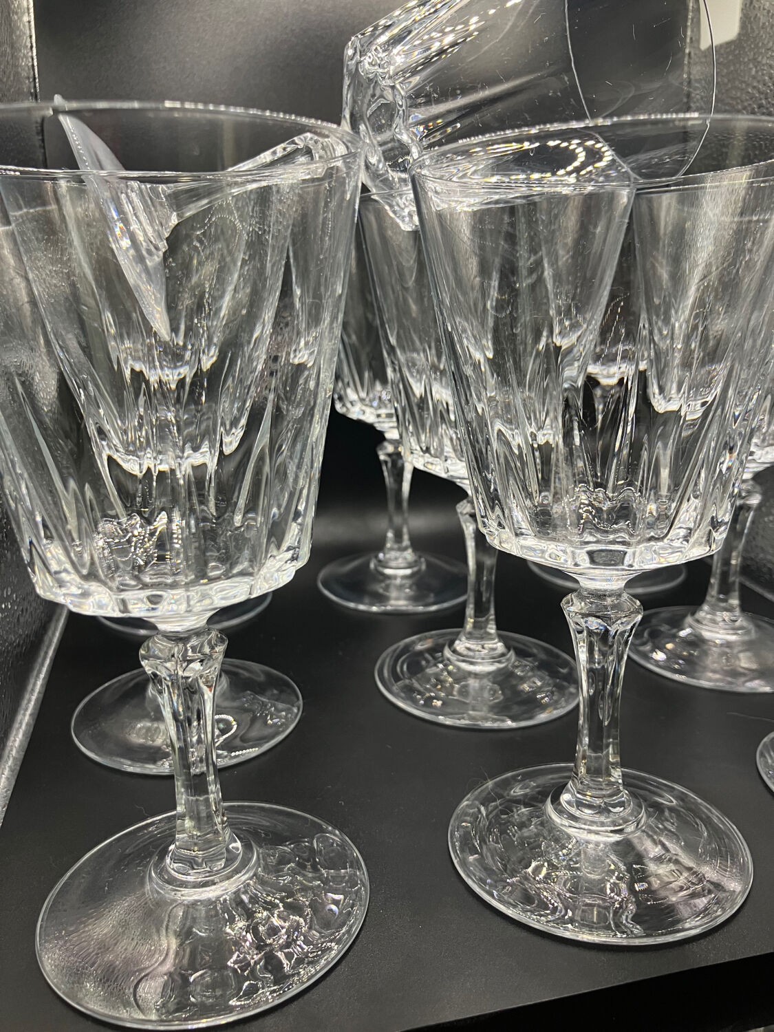 10 vintage crystal glasses