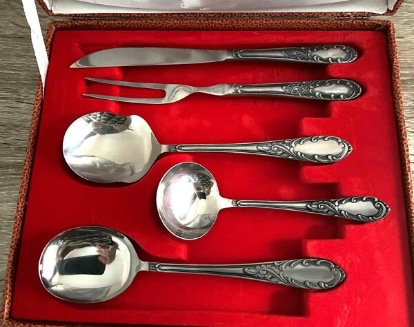Coffret 5 couverts de service en inox Amefa stainless vintage