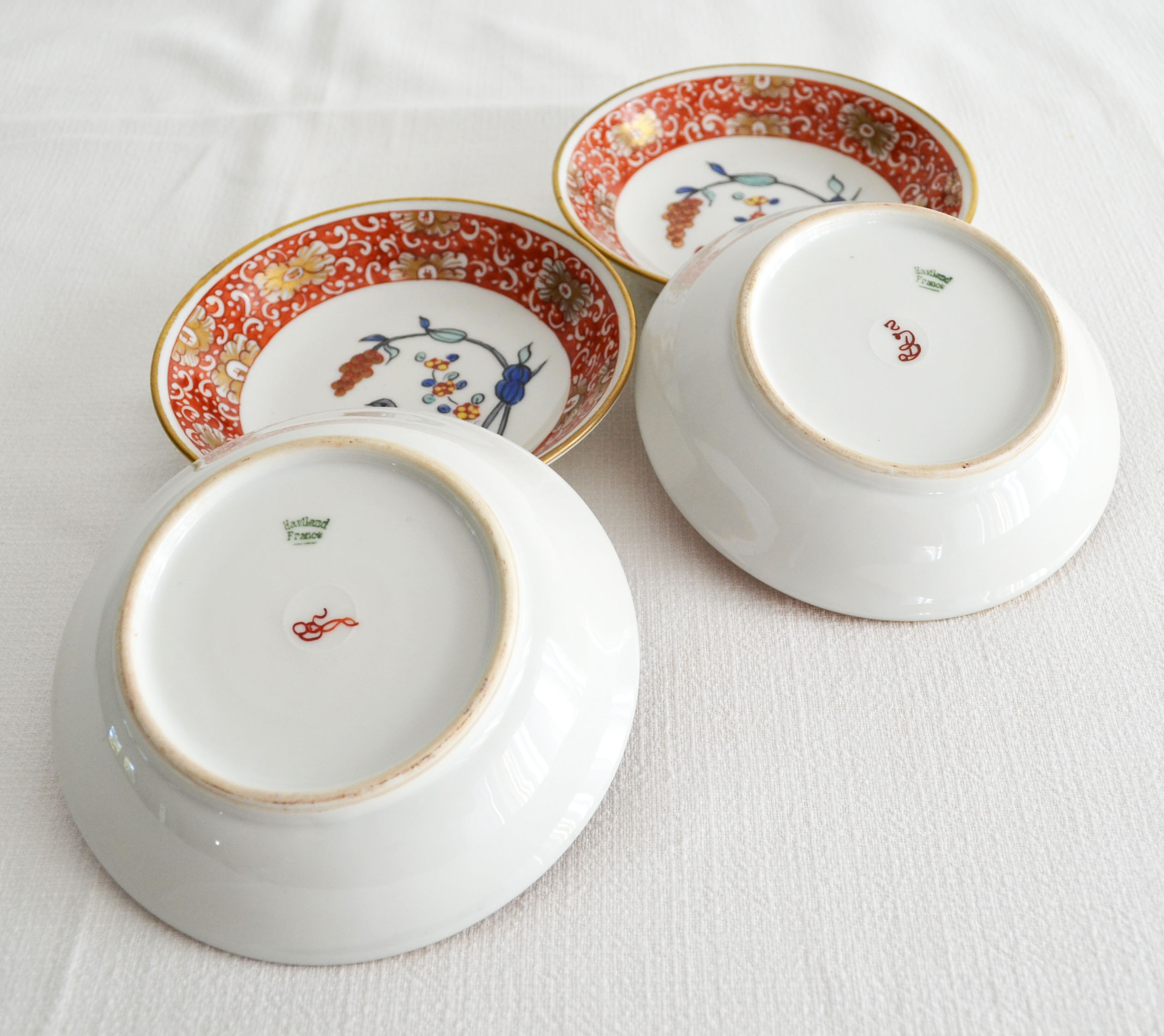 Cups and bowl in haviland porcelain